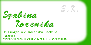 szabina korenika business card